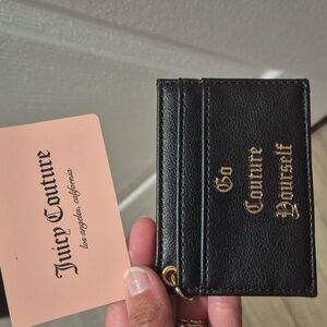 Juicy Couture Black Card Holder with Gold Accents